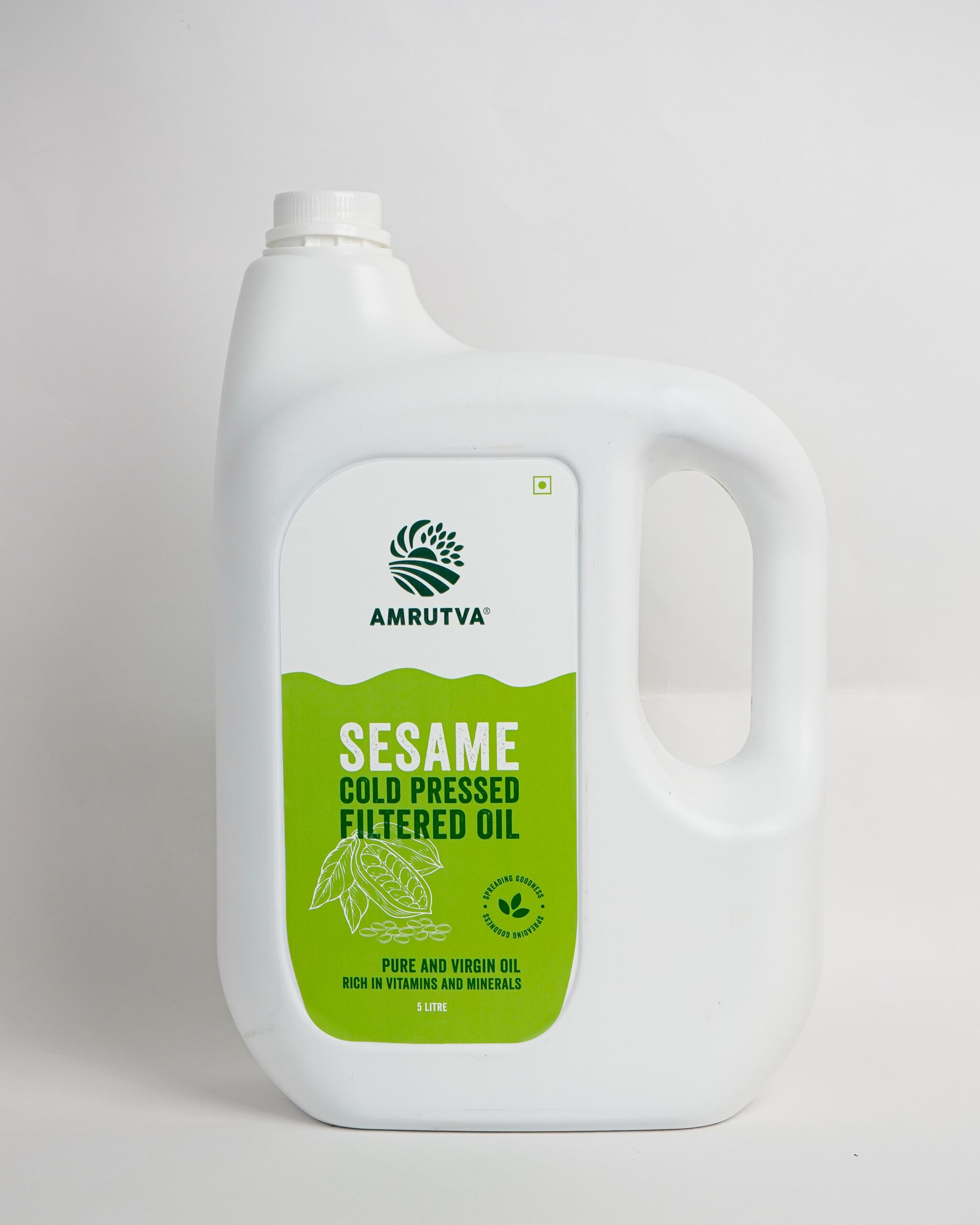 Amrutva Cold Pressed Sesame Oil - 100% pure and natural; extracted using traditional methods. Rich in nutrients and antioxidants; this organic cold pressed sesame oil is perfect for cooking and overall wellness.