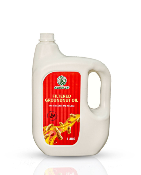 Amrutva Filtered Groundnut Oil in 5 Litre Jar - best cooking oil for you