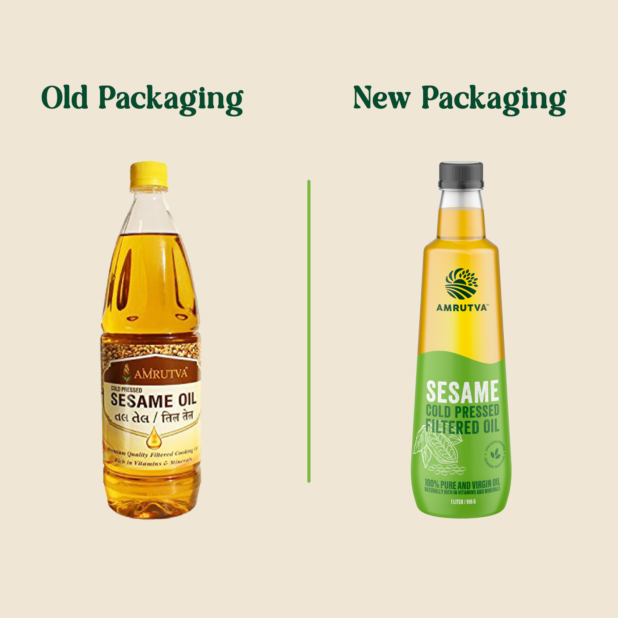 Amrutva Cold Pressed filtered Sesame Oil - Rich in nutrients and ideal for cooking.