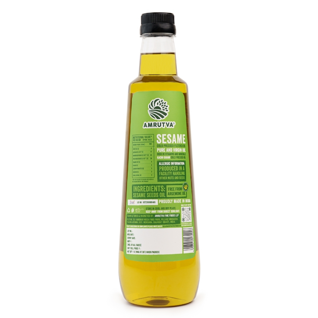 COLD PRESSED FILTERED SESAME OIL 1 L PACK clear image