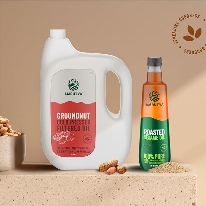 Amrutva Cold Pressed Groundnut and Roasted Sesame Oil Combo