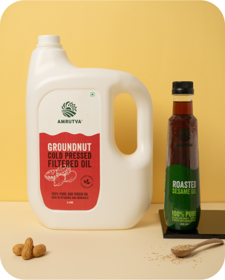Amrutva Cold Pressed Groundnut and Roasted Sesame Oil Combo