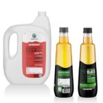 Amrutva Cold Pressed Groundnut and Sesame Oil Combo. This image showcases a combo pack featuring cold pressed groundnut oil and black sesame seed oil; ideal for healthy cooking and other uses.
