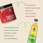 Amrutva Cold Pressed Sesame Oil and White Tahini Combo. Perfect for cooking; dips; and more.