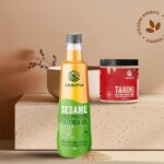 Amrutva Cold Pressed Sesame Oil and White Tahini Combo. Perfect for cooking; dips; and more.