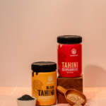 Amrutva Tahini Combo: White and black tahini paste made from stone-ground sesame seeds.