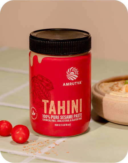 Creamy white tahini made from toasted sesame seeds. Perfect for hummus; dips; and dressings. Gluten-free and packed with essential vitamins and minerals.