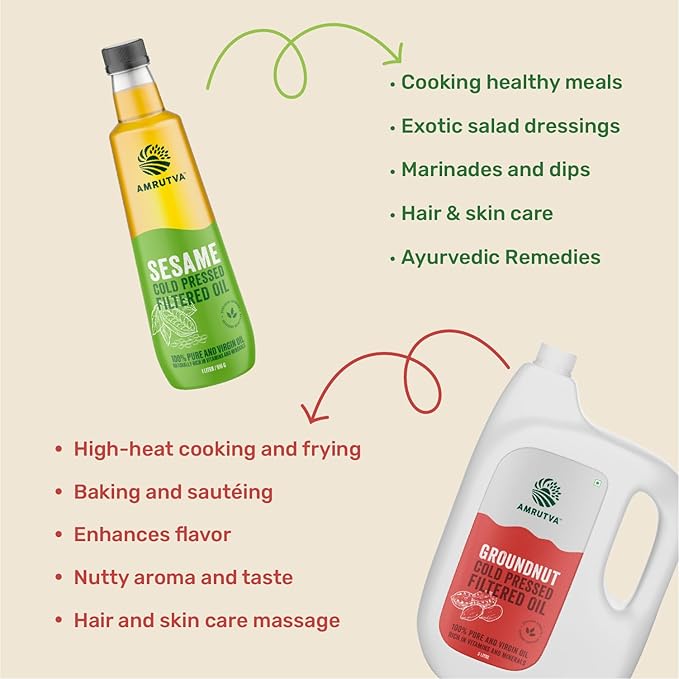 Amrutva Cold Pressed Groundnut and Sesame Oil Combo