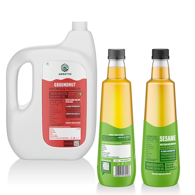 Amrutva Cold Pressed Groundnut and Sesame Oil Combo