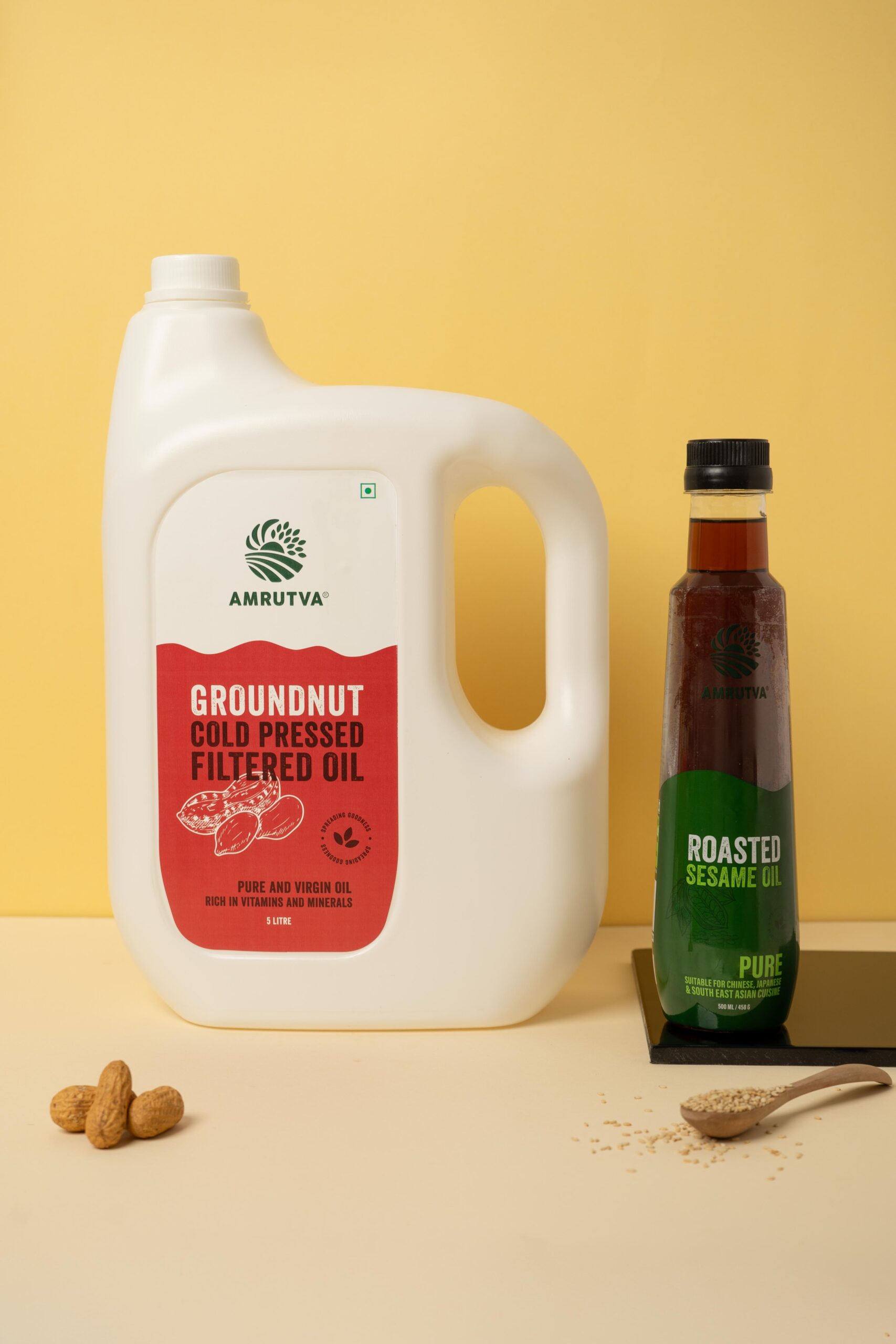 Amrutva Cold Pressed Groundnut and Roasted Sesame Oil Combo