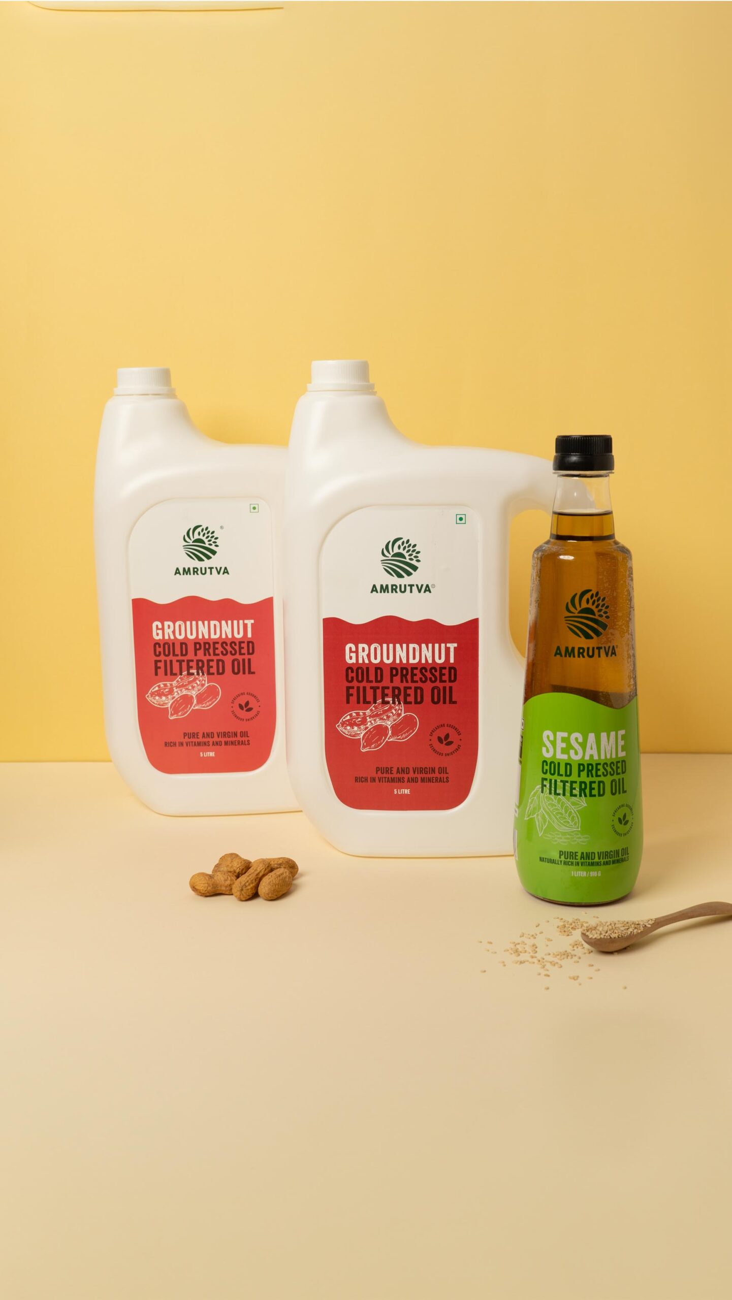 Amrutva Cold Pressed Groundnut and Sesame Oil Combo