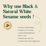 Natural black and white sesame seeds; rich in protein and fiber. 100% natural and sustainably grown.