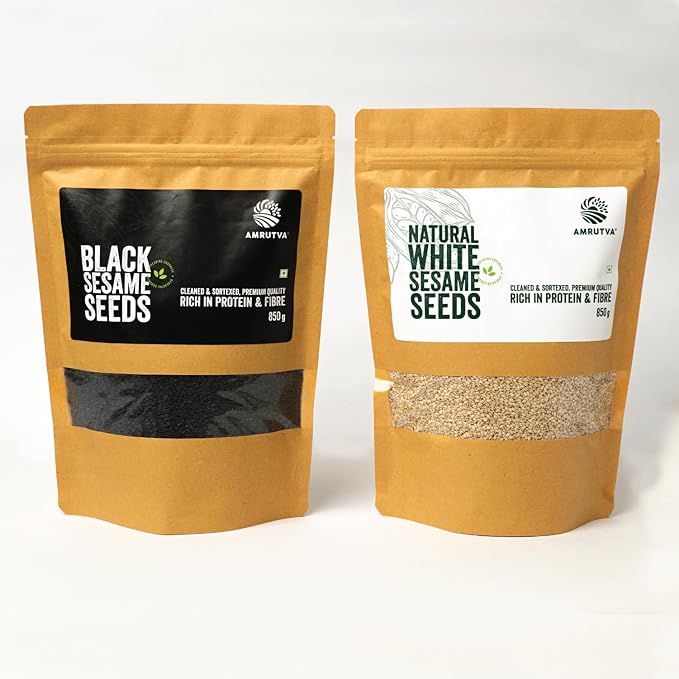 Natural black and white sesame seeds; rich in protein and fiber. 100% natural and sustainably grown.