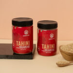 Creamy Amrutva White Tahini made with premium quality sesame seeds. This white tahini is perfect for hummus; dips; and more. 100% natural; pure; and stone-ground for a smooth; nutty flavor.