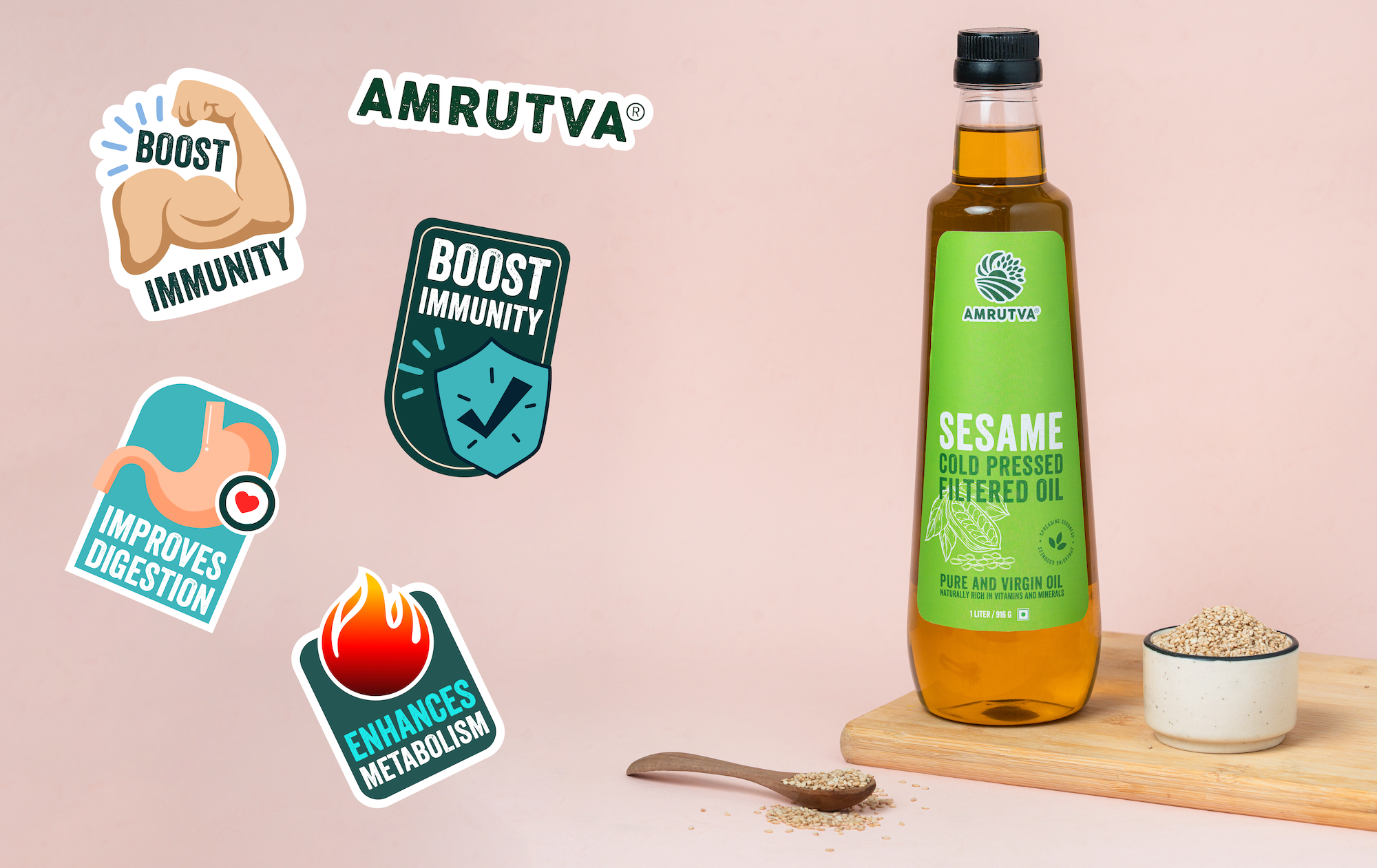 1 l sesame oil pack cold pressed filtered